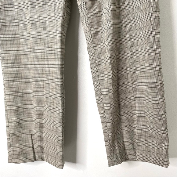 Joie Grey Plaid Tie Waist Straight Leg Trousers - Picture 6 of 12